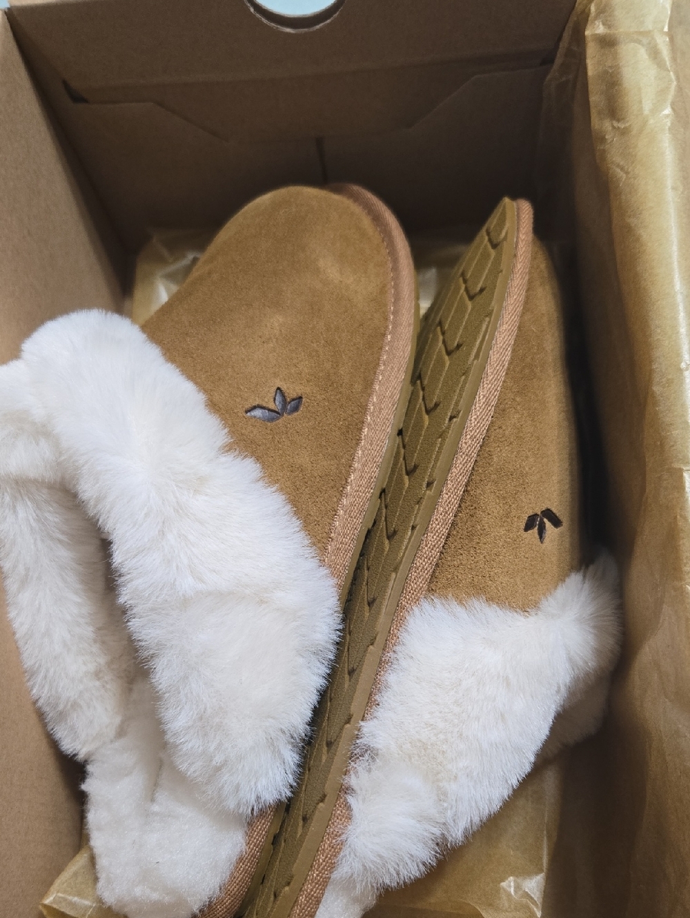New Koolaburra W Milo Chestnut Brown Slip-On Shearling Clog
